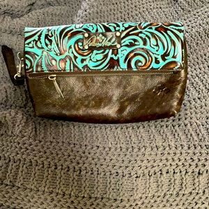 Patricia Nash turquoise leather handbag/wristlet